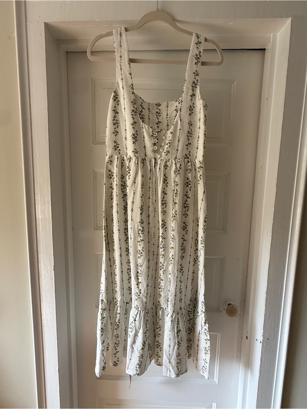 Reformation Bucatini White Floral Dress